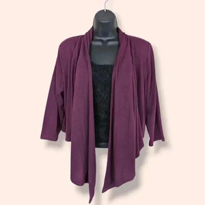Jessica Open Front Purple Cardigan